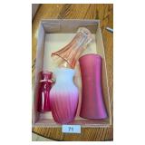 (4) Pink Vases