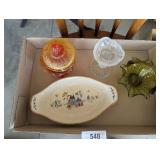 Jeanette Glass Co. Amberina Footed Candy Dish,