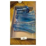 (3) Blue Vases
