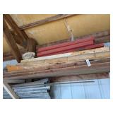 Contents of Shelf, Lumber- Metal Post?