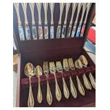 Oneida Flatware w/ Wooden Storage Box