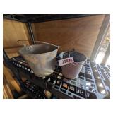 (2) Small Galvanized Buckets & Other