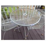 Wrought Iron Table w/ (2) Chairs &