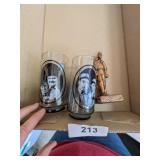 (2) Laurel & Hardy Glasses & Abe Lincoln Figurine