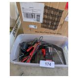Metal Wire Cube Storage White & Battery Testers