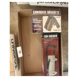 NIB Can Crusher & Sawhorse Brackets