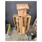 Bird House, Wood Shelf & Wood Shelving