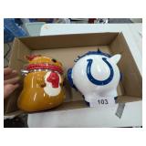 Plastic Colts Piggy Bank & Canister