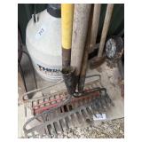(4) yard rakes - one no handle