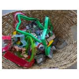 Basket w/ Metal & Plastic Cookie Cutters