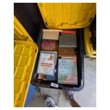 Tote w/ Lid & Large Quantity of Paperback &