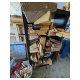 Cube Shelf w/ Assorted Wood Pieces