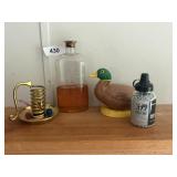 Vintage bottle w/ unknown contents & other