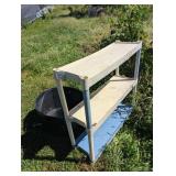 Shelf & Plastic Barrel