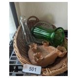 Basket, Green Vase, Other