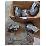 (4) Large Caster Wheels, (2) Hinges & Other