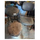 Chair, Bar Stool & Homemade Trash Can