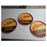 (3) Holland Dairy Foods Metal Tins