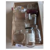 Assorted Glass - Mason Jar, Maple Syrup & Other