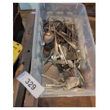 Plastic Bin w/ Vintage Spoons & Forks &