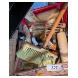 Tote w/ Paint Supplies, Brushes, Rollers & Pans
