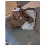 Concrete Dog & Shoe Yard Decor