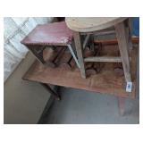 Wooden Table & Stool, Bench & Other