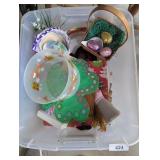 Tote of Easter Decorations, Christmas Decorations