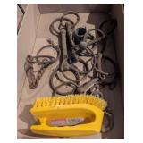 Assorted Horse Bits & (2) Brushes
