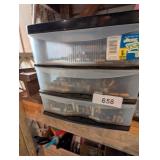 Plastic Three Drawer Desk Organizer w/