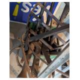 Green Milk Crate w/ Scrap Metal & Other Metal