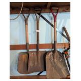 (3) Short Handed Scoop Shovels