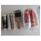 Paint Rollers, Brush & Drop Cloth