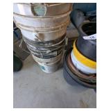 Assorted Buckets, Basket & Plastic Flower Pots