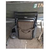Brown Striped Zero-Gravity Lounge Chair w/