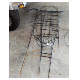 Wire Flower Basket (2) Trellises & Shepherd Hook