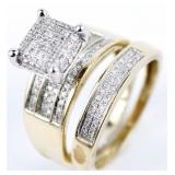 10K YELLOW GOLD DIAMOND ENGAGEMENT RING SET