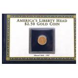 1851 O LIBERTY HEAD 90% GOLD QUARTER EAGLE VF