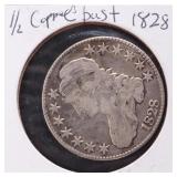 1828 P SQUARED 2 LARGE 8 CAPPED BUST HALF DOLLAR