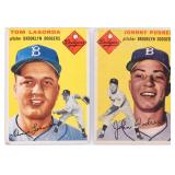 1954 TOPPS BASEBALL DODGERS PLAYERS - LOT OF 2