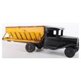 VINTAGE STRUCTO TOY 1930'S BLACK/YELLOW DUMP TRUCK