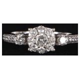 10K WHITE GOLD NATURAL DIAMOND LADIES RING