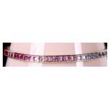 10K YELLOW GOLD MULTICOLORED CORUNDUM BRACELET