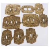 VINTAGE BRASS DUCK LIGHT SWITCH PLATES/COVERS (9)