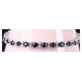 18K WHITE GOLD SAPPHIRE DIAMOND LADIES BRACELET
