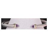 DAVID YURMAN 925 LADIES CABLE BRACELET W/ AMETHYST