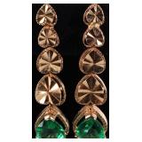 TSAVORITE 18K GOLD LADIES DANGLE EARRINGS