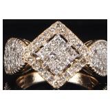 1.68CTW 84 DIAMONDS 10K YELLOW GOLD LADIES RING