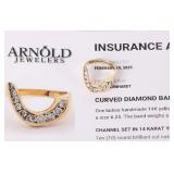 14K YELLOW GOLD LADIES RING W/ DIAMONDS IRREGULAR