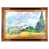 VAN GOGH 'WHEAT FIELD WITH CYPRESSES' REPRODUCTION